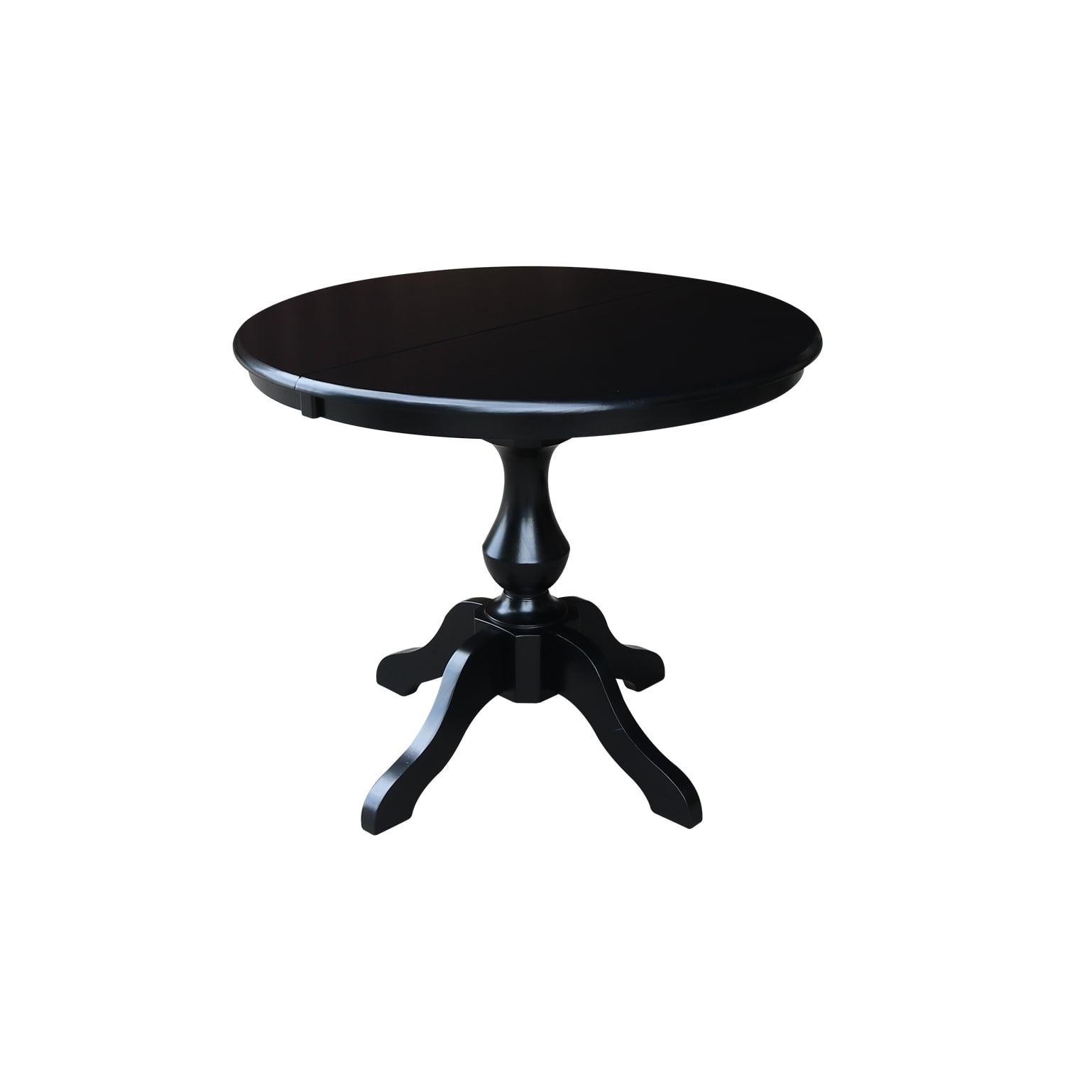 36" Kent Round Top Pedestal Dining Table with 12" Leaf - International Concepts