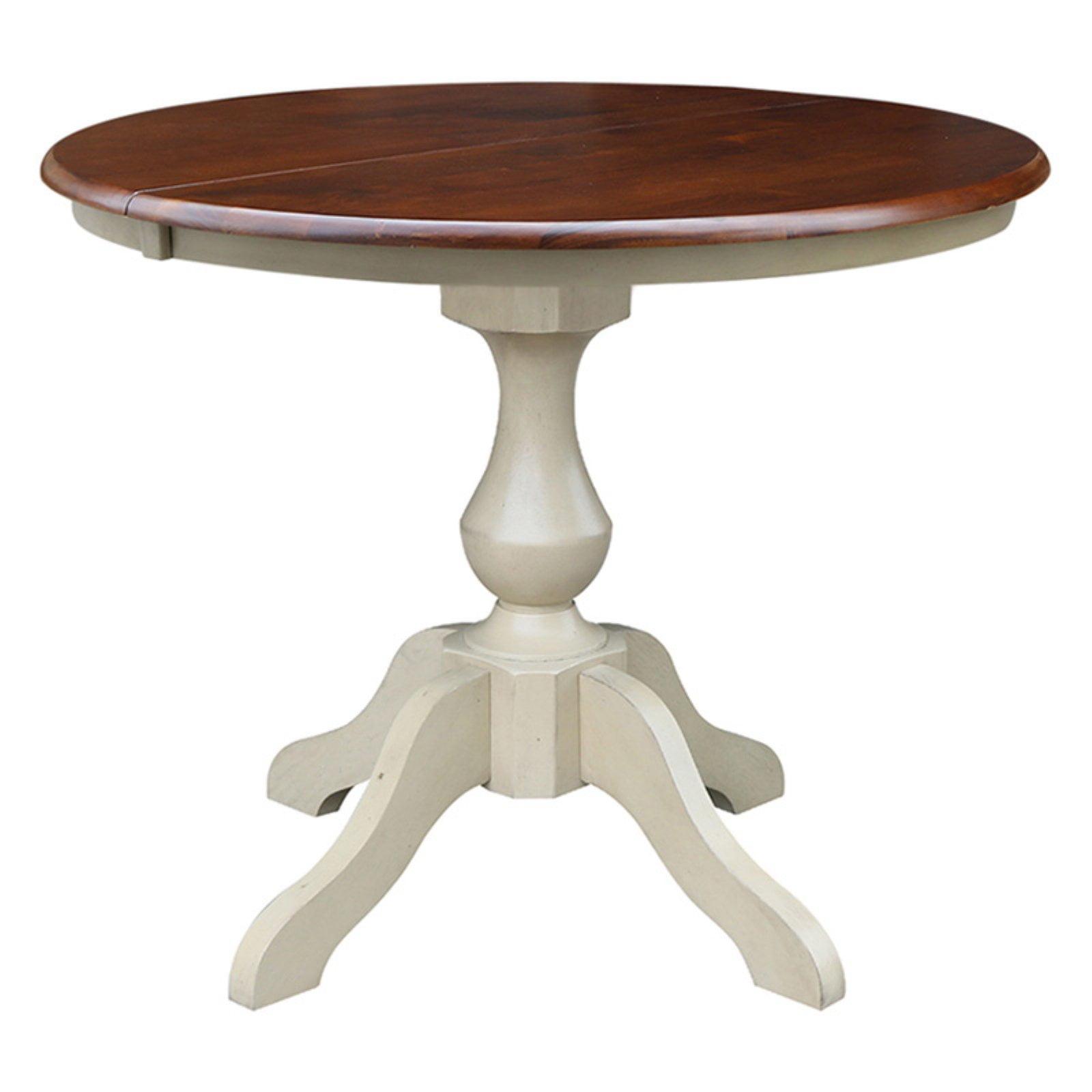 36" Kent Round Top Pedestal Dining Table with 12" Leaf - International Concepts