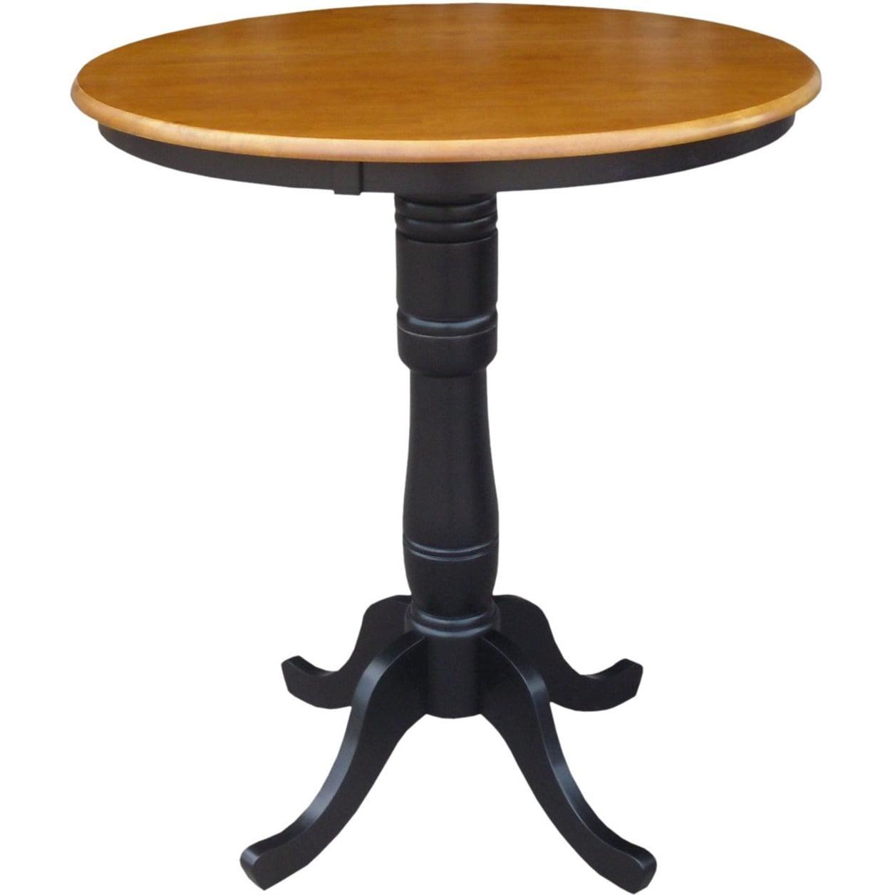 Farmhouse 36" Round Black Cherry Extendable Bar Height Table