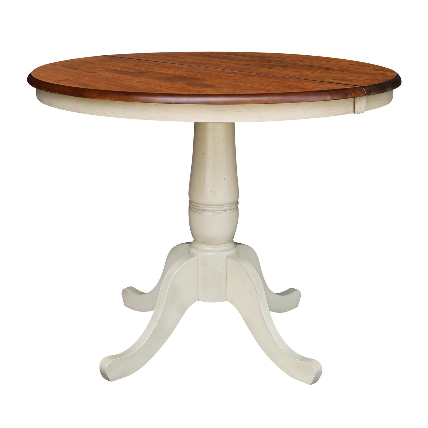 36" Round Dining Table with 12" Leaf - International Concepts
