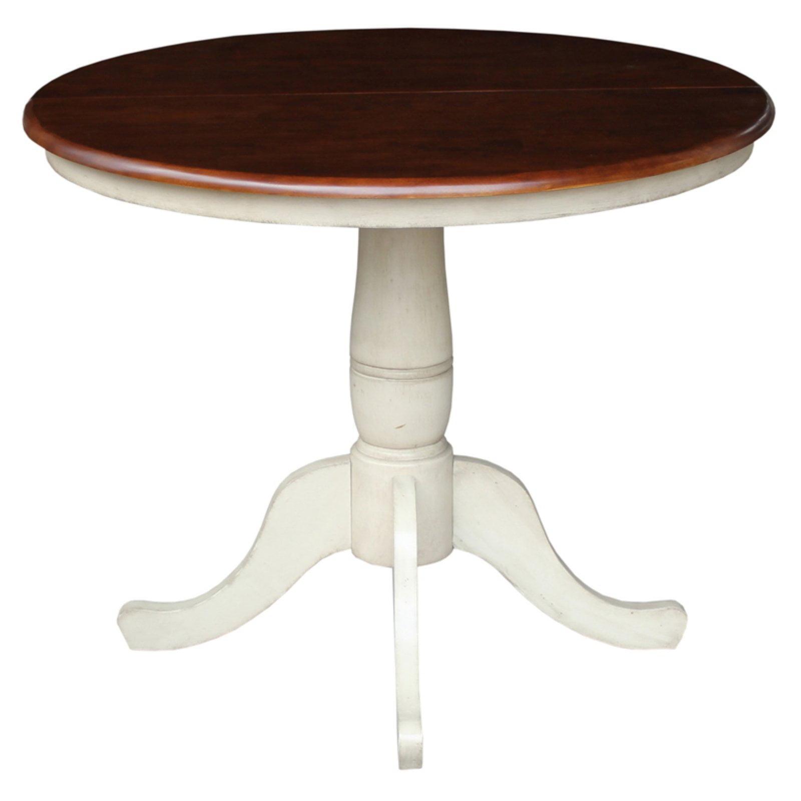 36" Round Dining Table with 12" Leaf - International Concepts