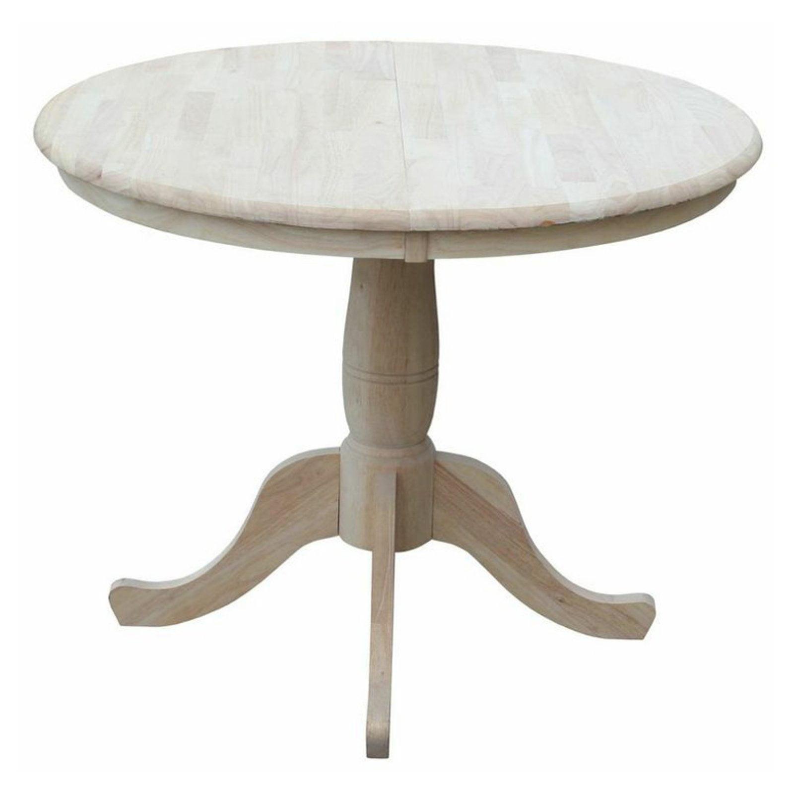 Cottage Charm Reclaimed Wood 50" Round Extendable Dining Table