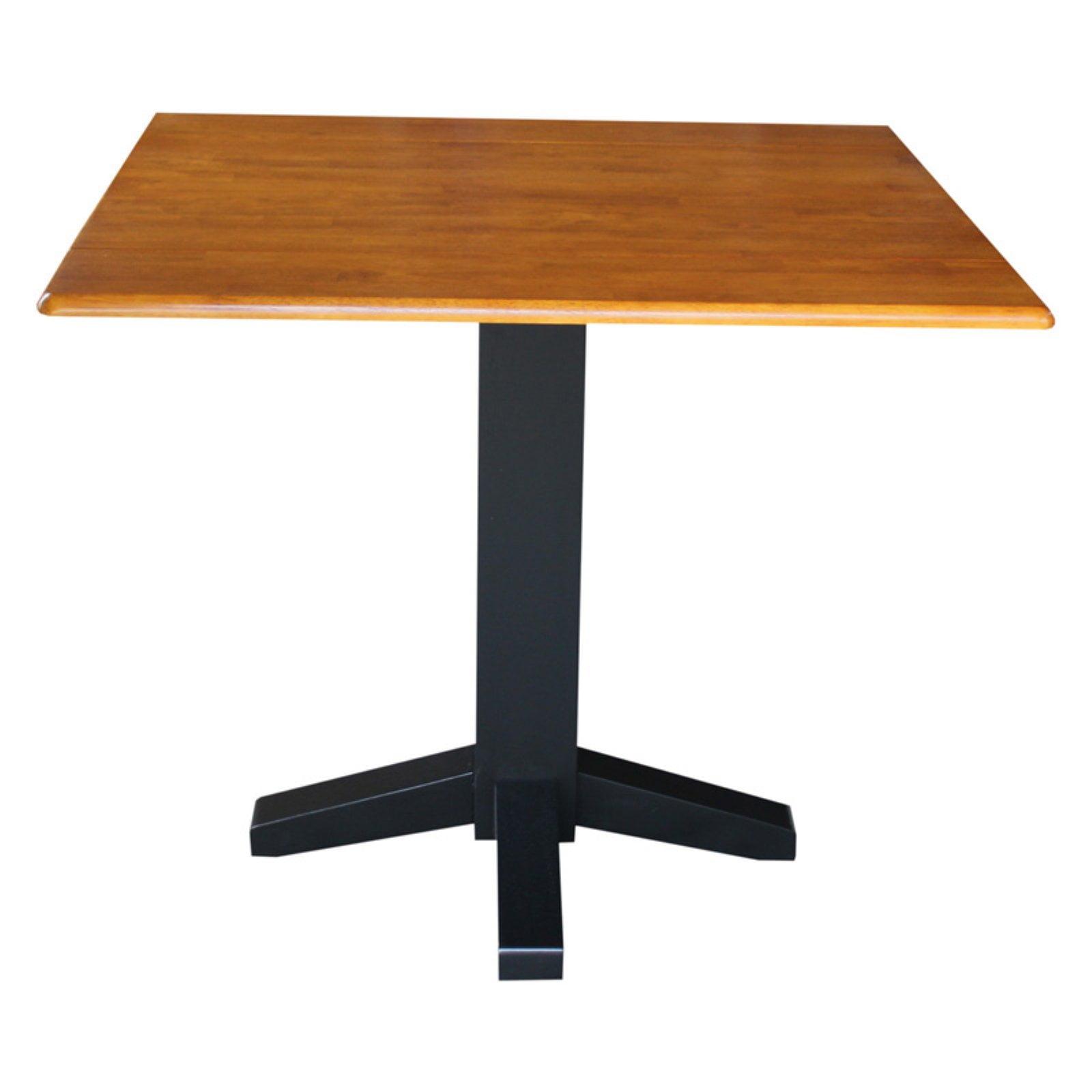 36" Black and Cherry Wood Extendable Dining Table