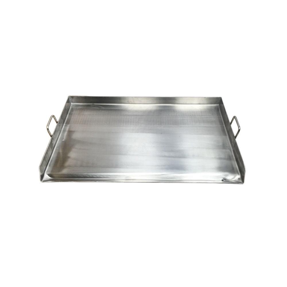 Heavy Duty 36" x 20" Stainless Steel Flat Top Griddle Grill Plancha for Triple Burner Extra Rib Double Bottom