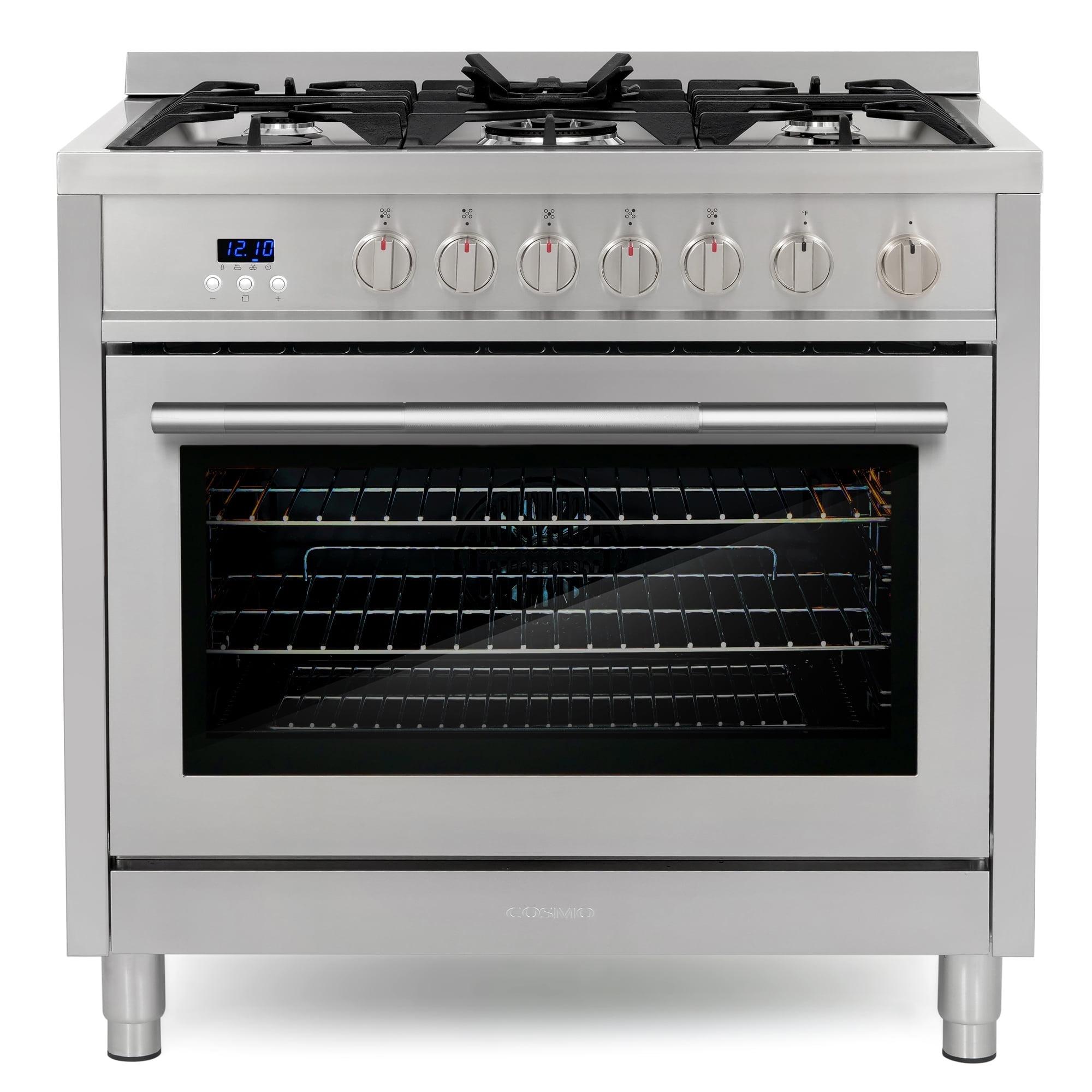 Cosmo Cosmo 36 in. Nebula Collection 3.8 cu. ft. Gas Range, 5 Burners, Rapid Convection Oven, Textured Grip Handle, Stainless Steel COS-965AGFC-202