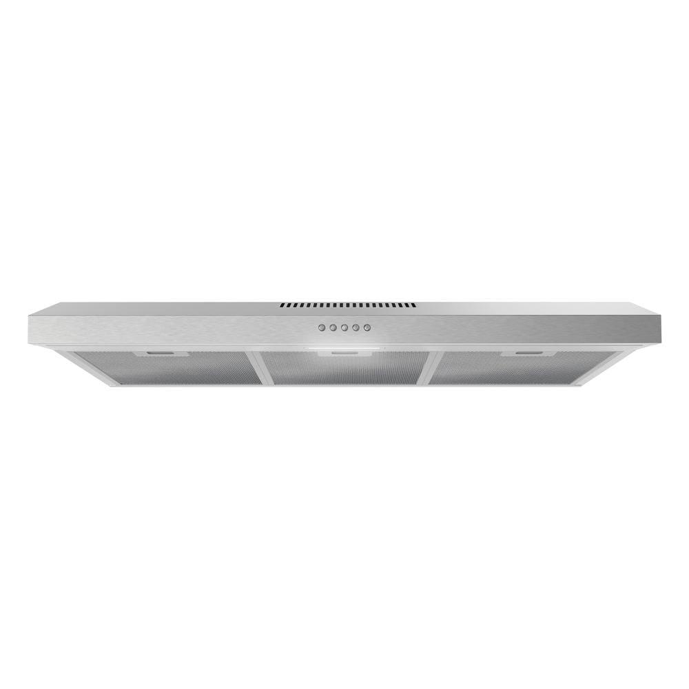 Streamline 36 In. T-10189-1-CL Grosetto Convertible Undermount 80 CFM Range Hood In Brushed Stainless Steel With Mesh Filters, Push Button Control, LED Light