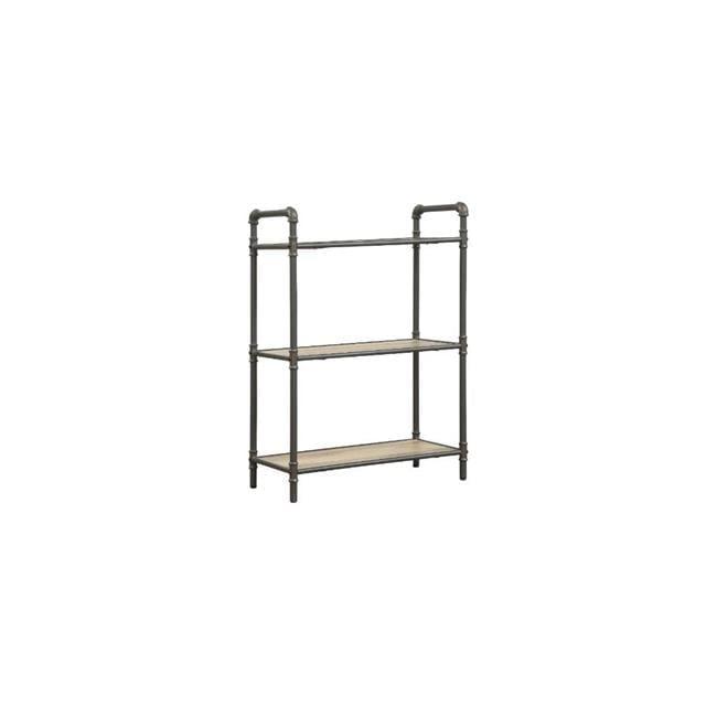 36" Itzel 3 Shelves Bookcase Antique Oak/Sandy Gray - Acme Furniture: Metal Frame, Open Back Design, Assembly Required