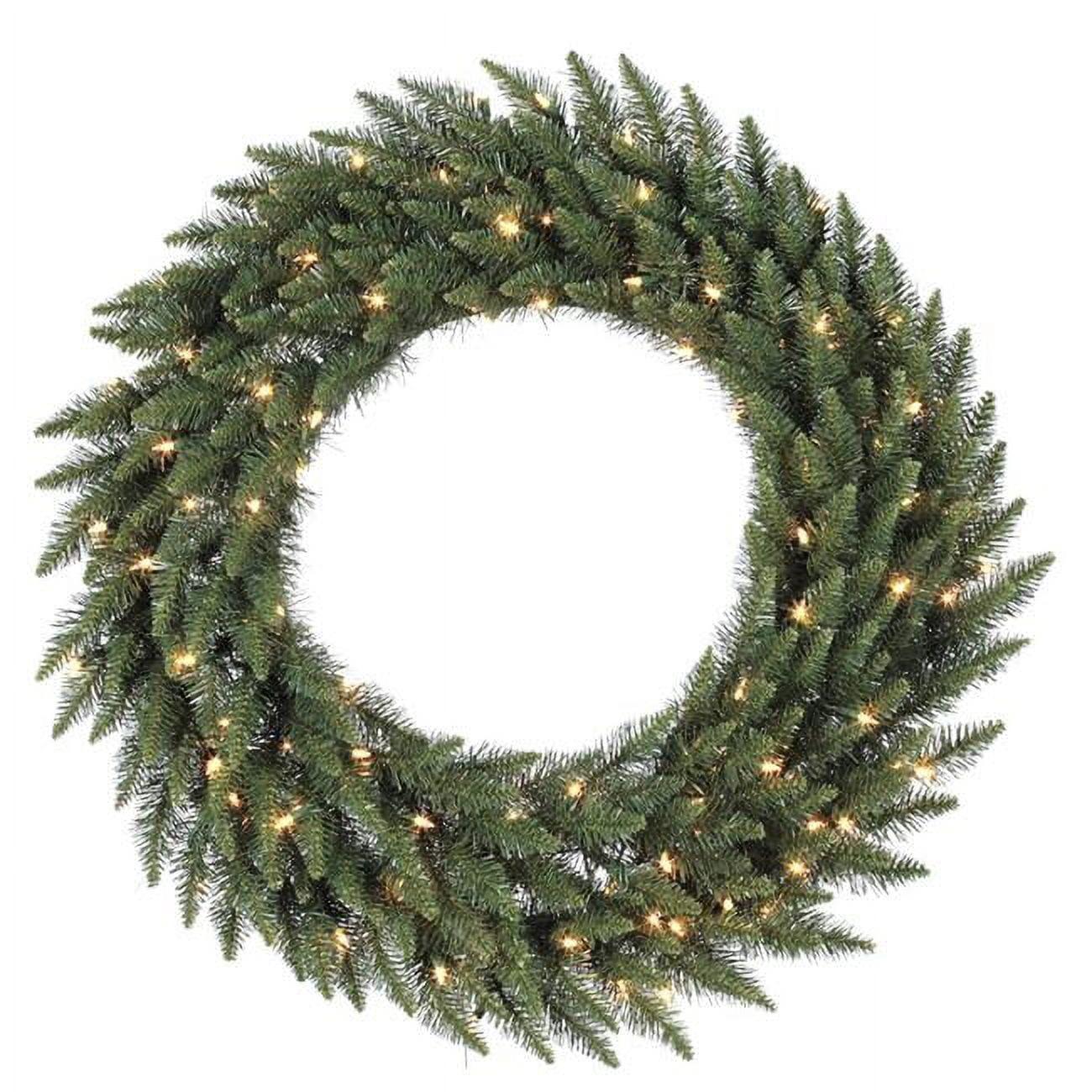 36 in. Camdon Fir Artificial Christmas Wreath with 100 Multi LED Light & 230 Tip Count