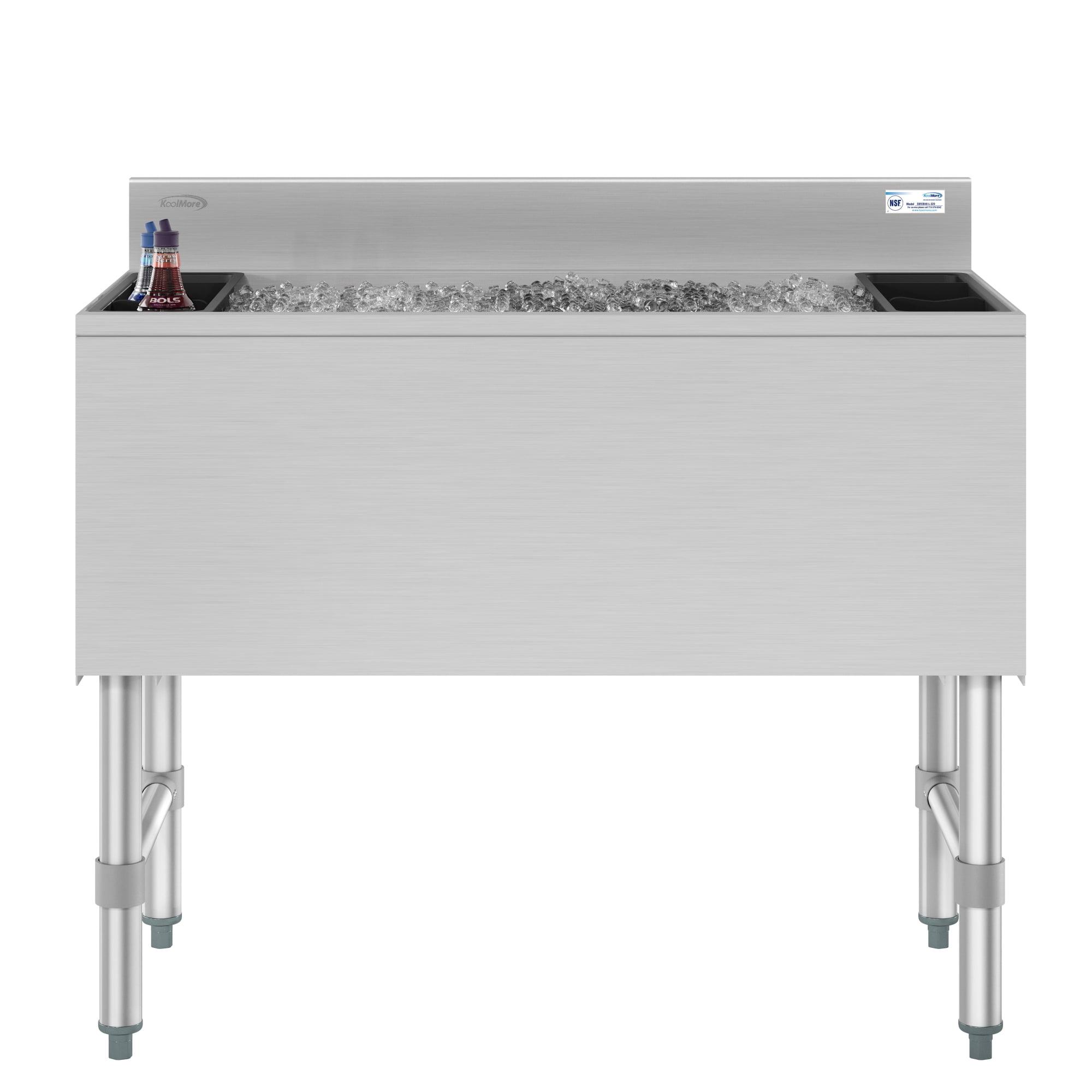 36" Stainless Steel Commercial Underbar Ice Bin with Sliding Lid