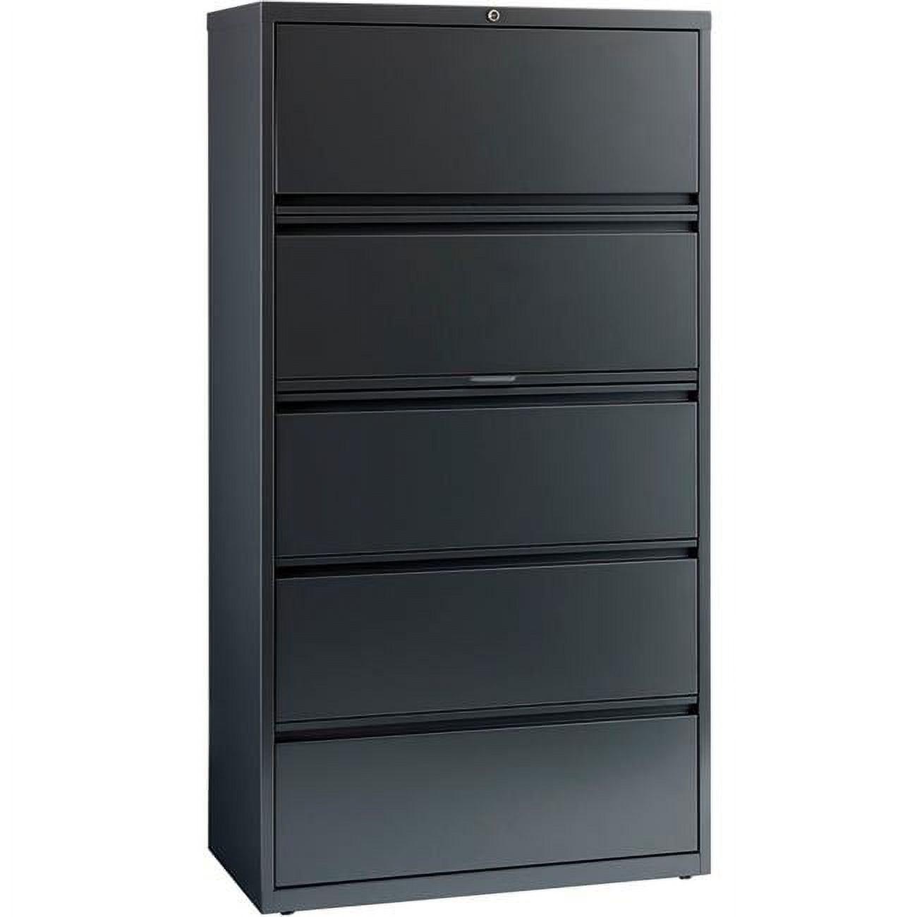 Charcoal 36" Wide 5 Drawer Lockable Lateral File Cabinet