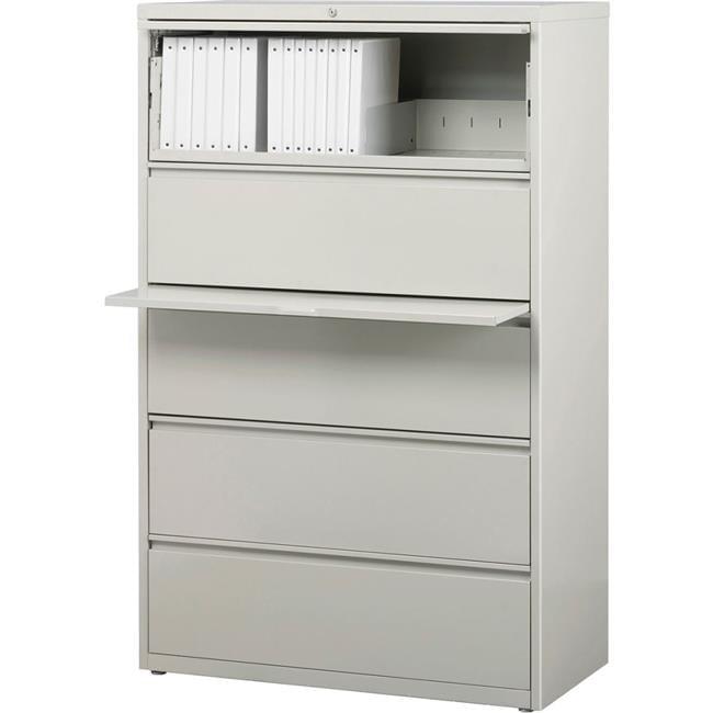 Light Gray Metal 5-Drawer Lockable Lateral Filing Cabinet