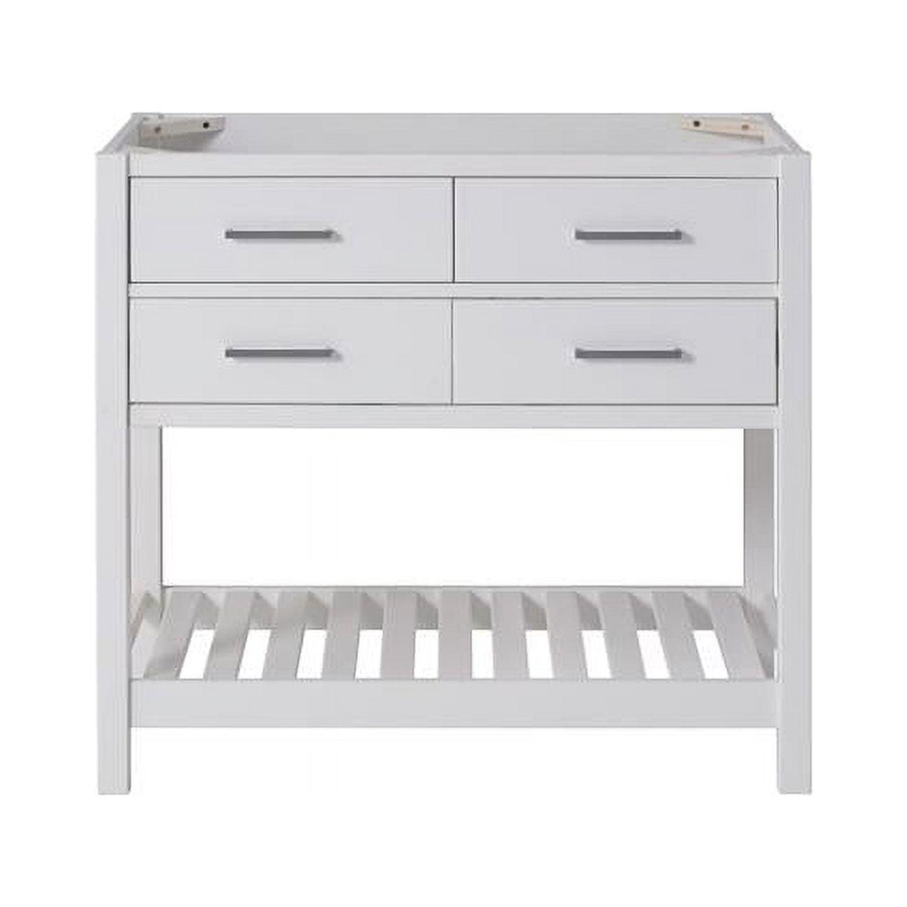 Harrison 36"W Modern Shaker Soft Close Doors Vanity Cabinet With Drawers And Open Storage Shelf