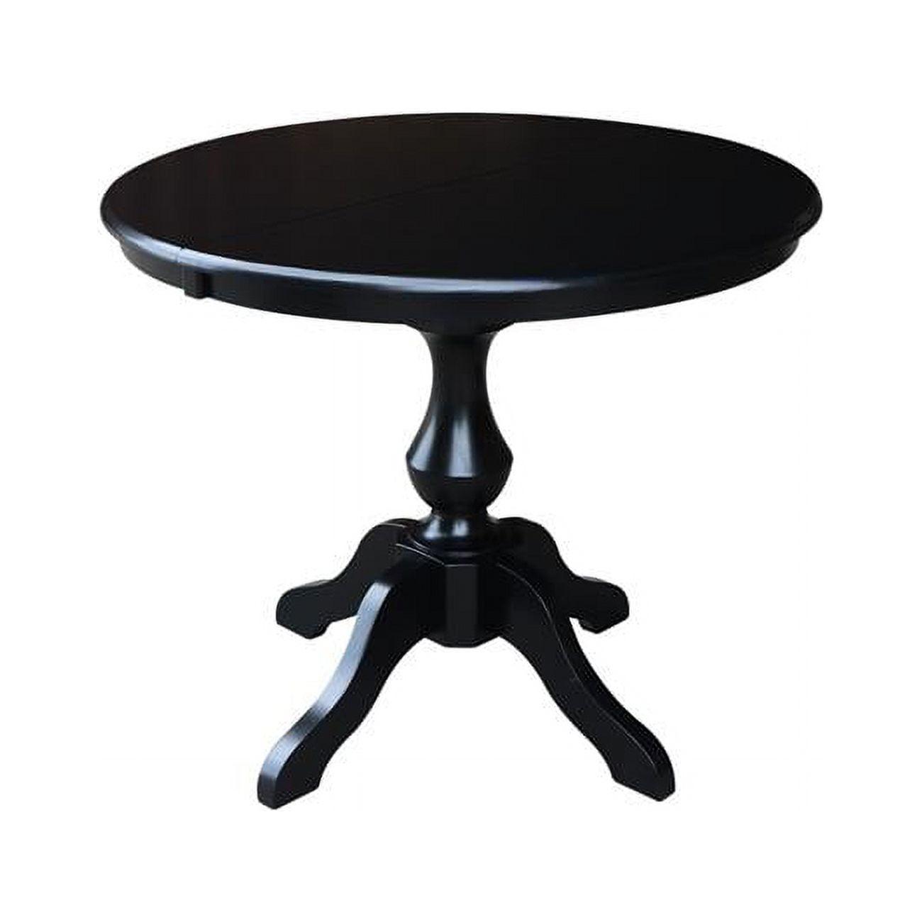 36" Kent Round Top Pedestal Dining Table with 12" Leaf - International Concepts