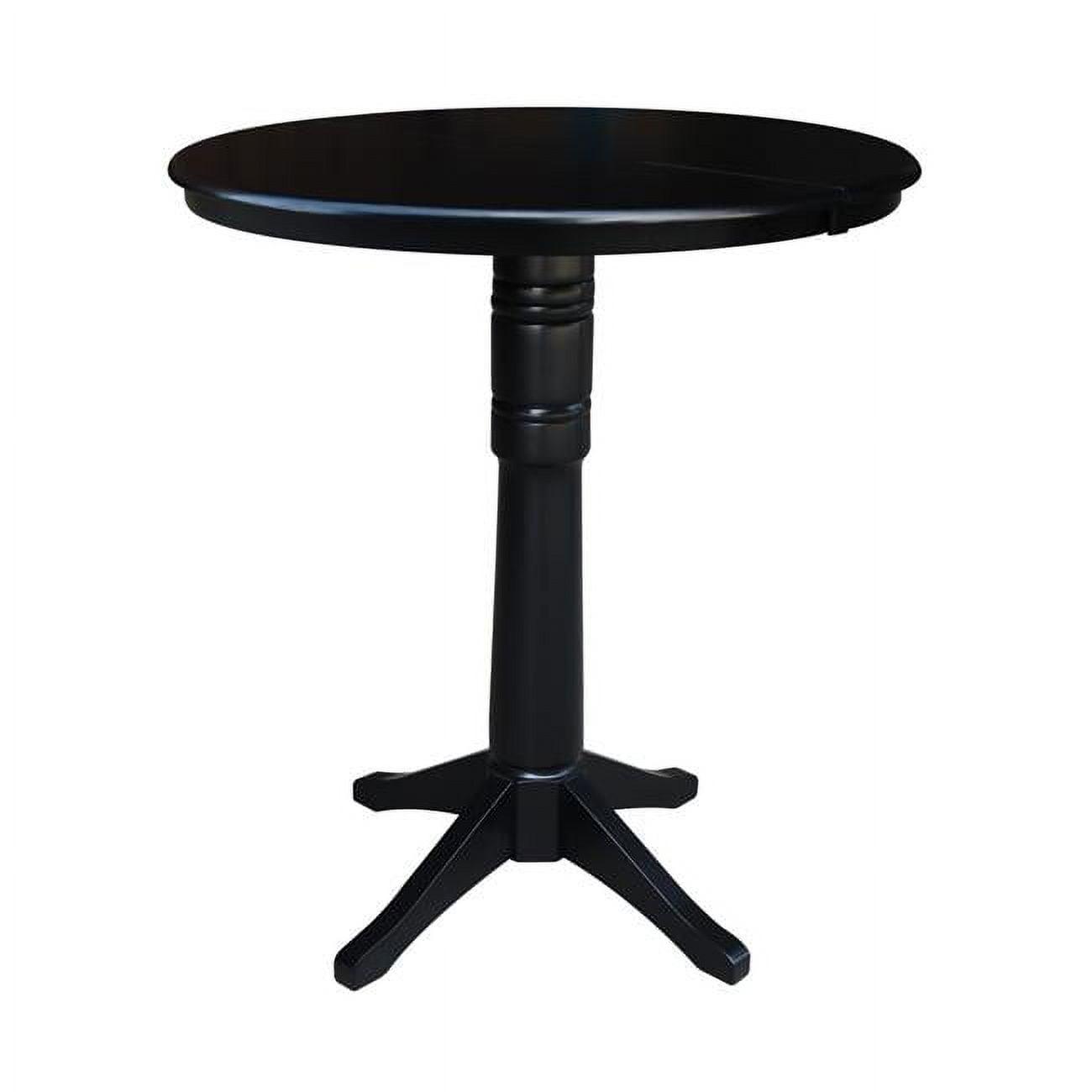 International Concepts 36 inches Round Top Pedestal Table With 12 inches Leaf - 40.9 inchesH - Dining, Counter, or Bar Height