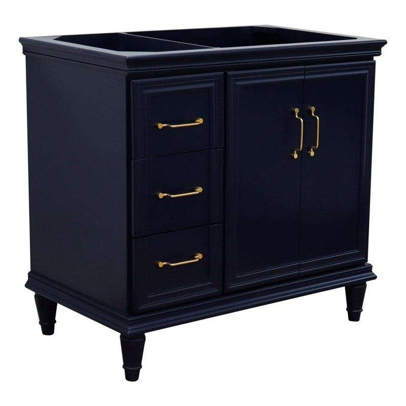 Forli Classic Blue 36" Single Freestanding Vanity with Gold Hardware