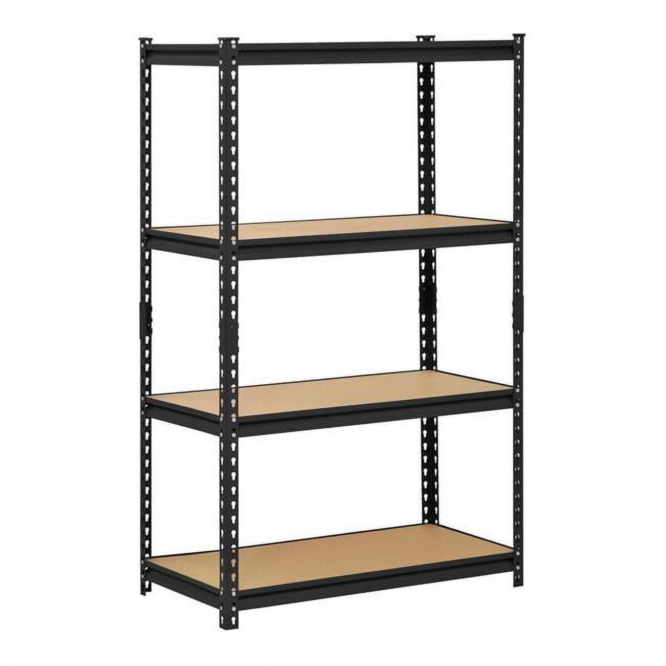 60-Inch Black Steel 4-Shelf Adjustable Storage Unit