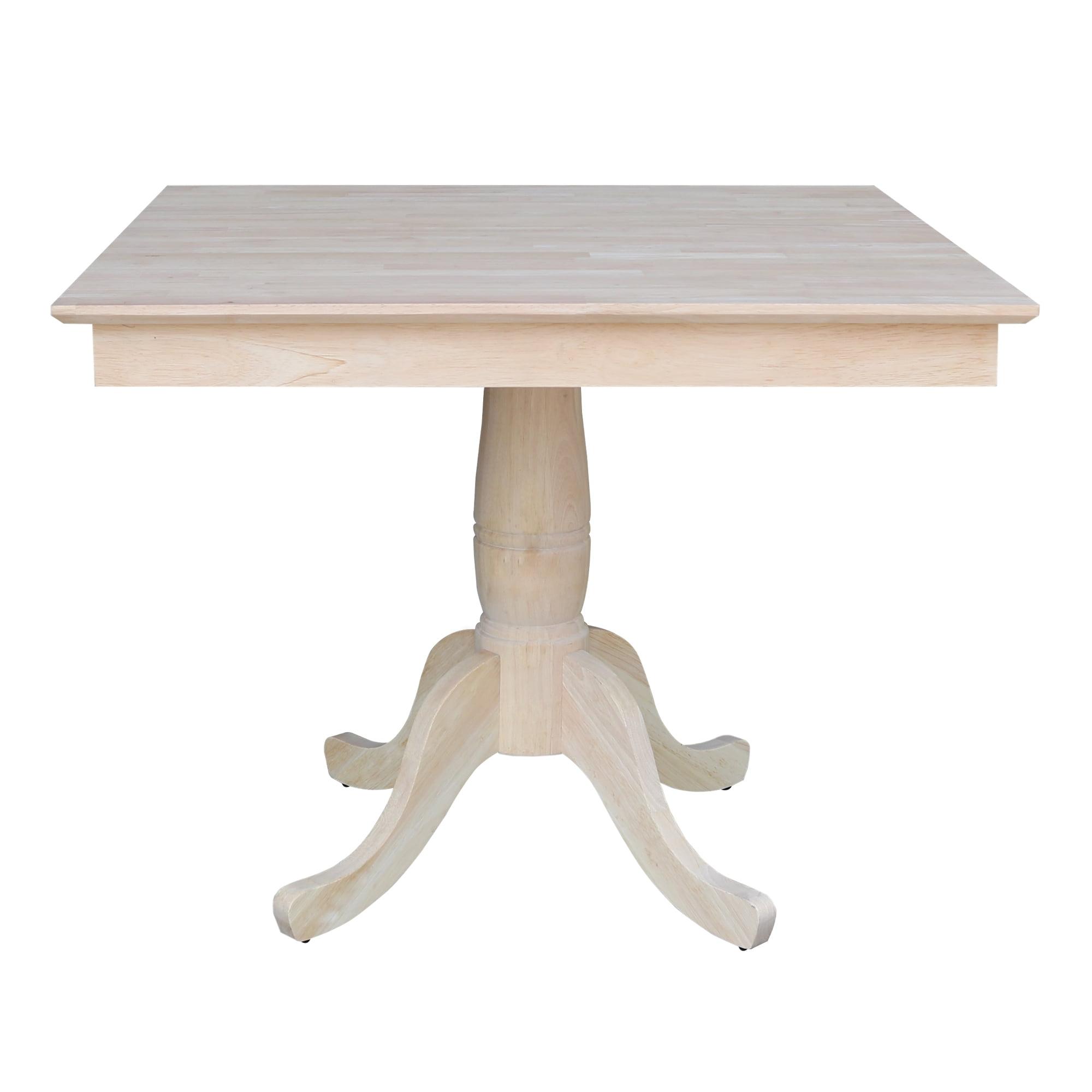 Chateau Parawood 43" Square Pedestal Dining Table in Natural Finish