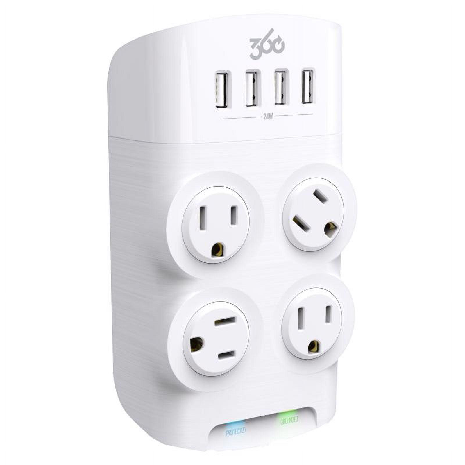360 Electrical - Revolve 4 outlets Wall Tap Surge Protector - 1080 J - White