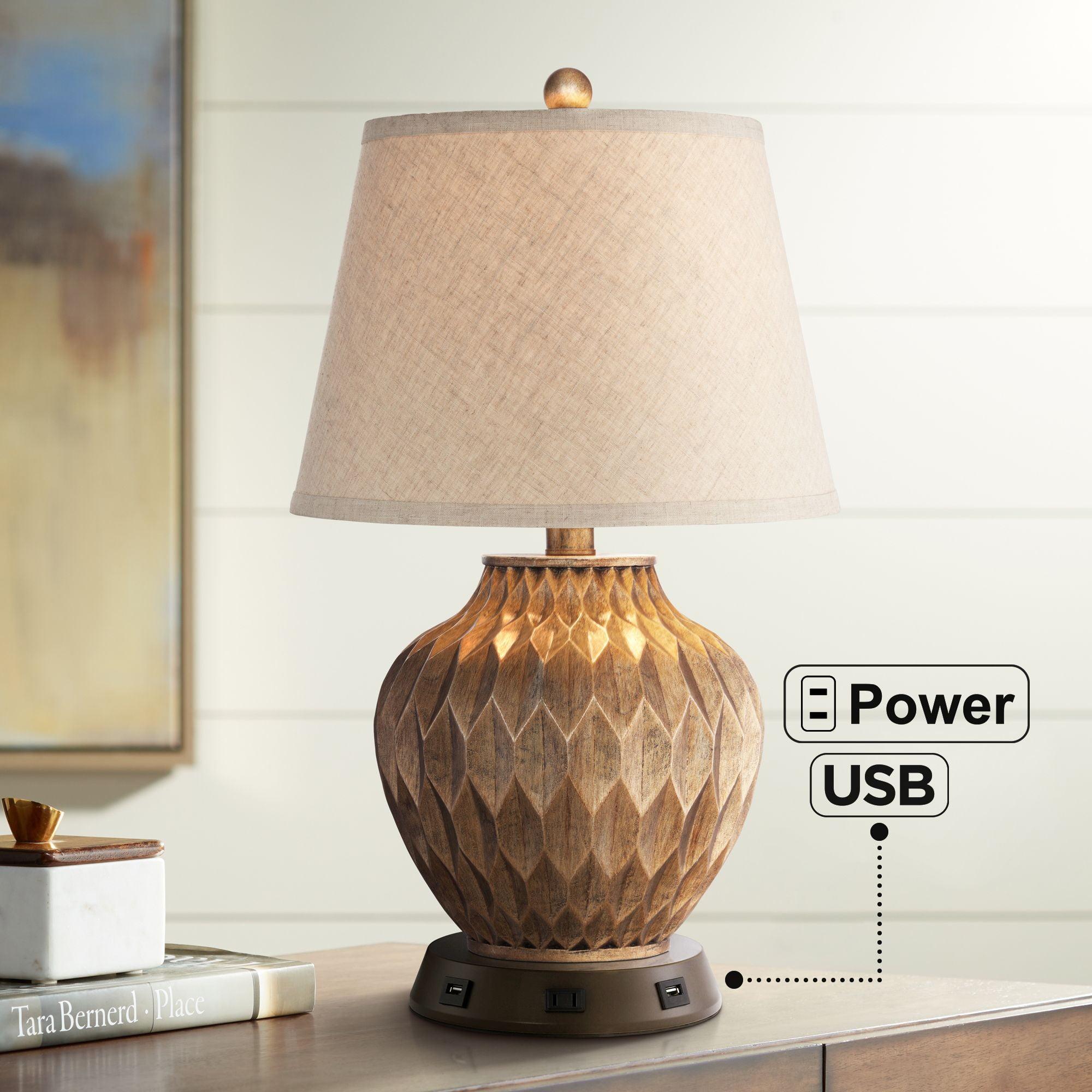 Buckhead Bronze Table Lamp with USB Charging Base