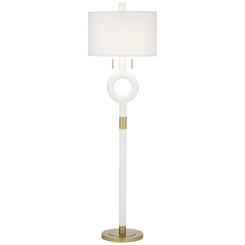 360 Lighting Athena 66 1/2" White and Gold Modern Floor Lamp