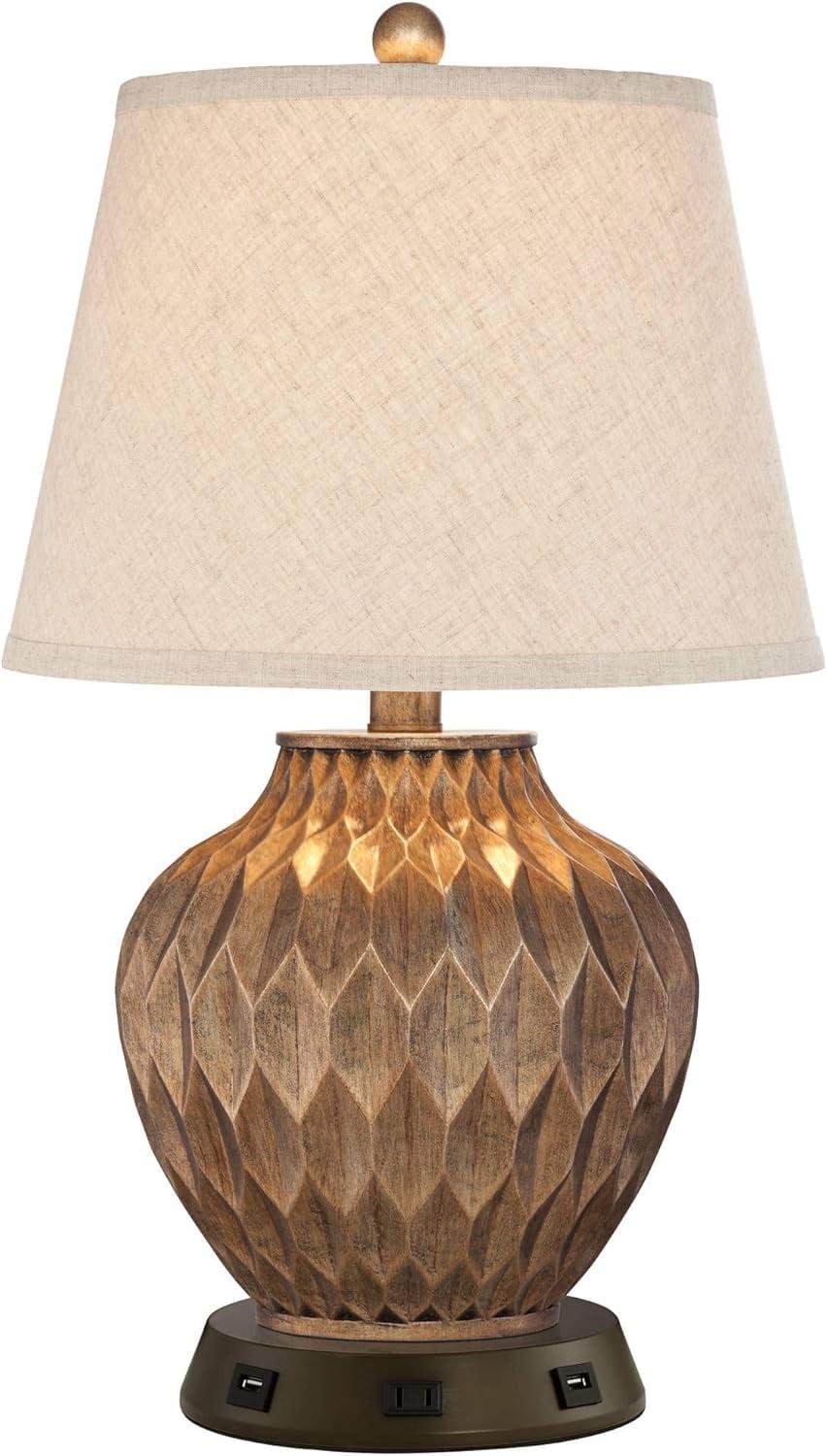 Buckhead Bronze Table Lamp with USB Charging Base