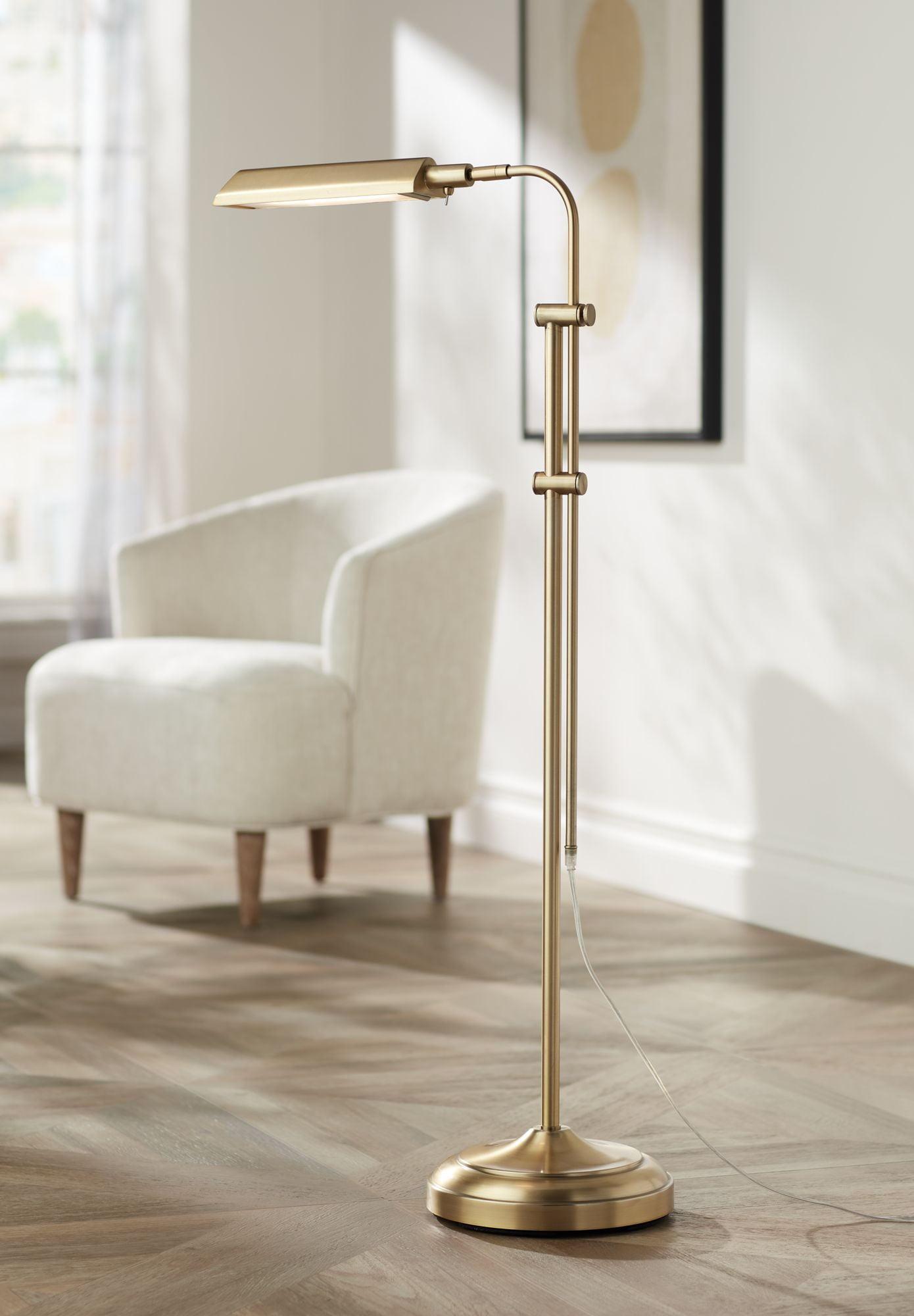 Adjustable Brass Pharmacy Floor Lamp with LED Light