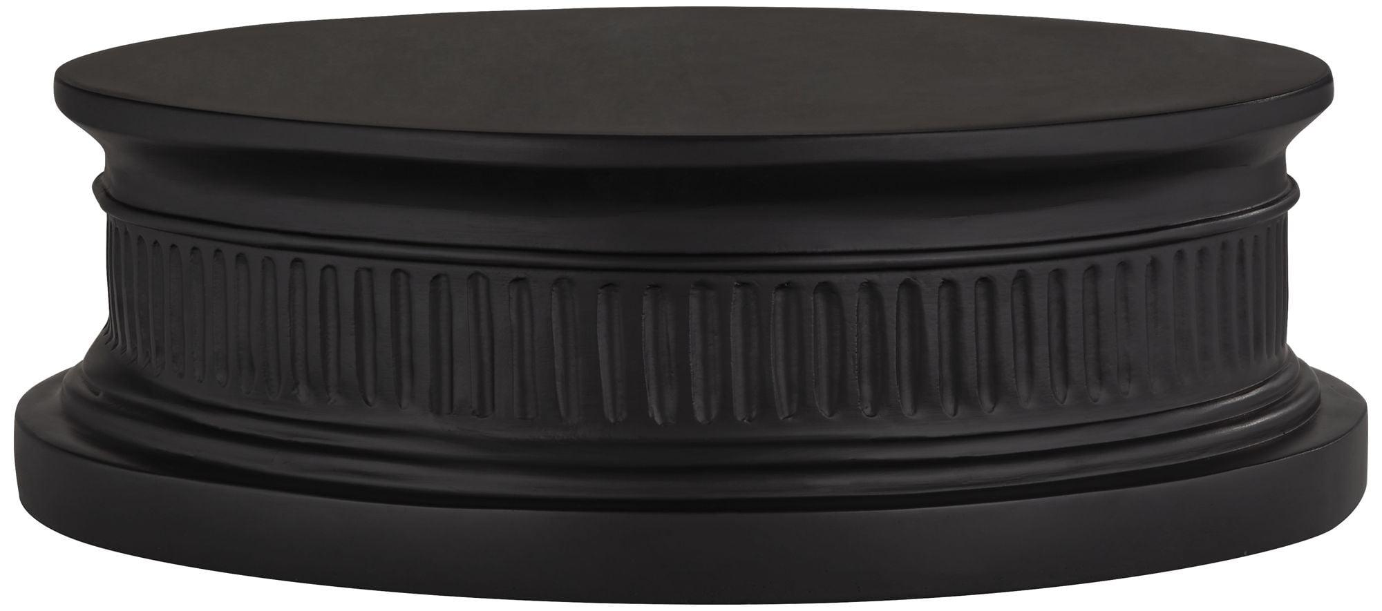 Black Resin Round Pedestal Lamp Riser