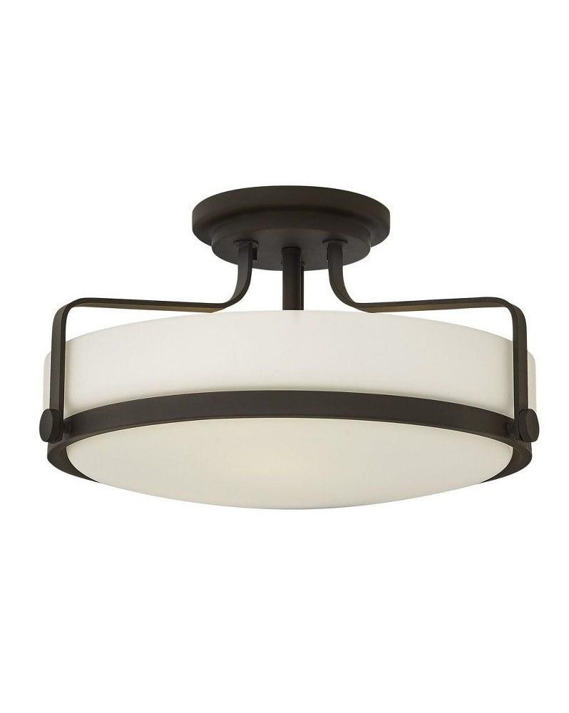 3643OZ-Hinkley Lighting-Harper - 3 Light Large Semi-Flush Mount in Transitional Style - 18 Inches Wide by 10 Inches High-Oil Rubbed Bronze