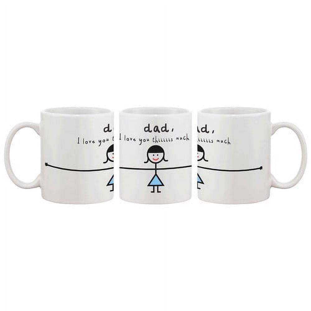 White Ceramic Father's Day Coffee Mug with Cute Graphic Design