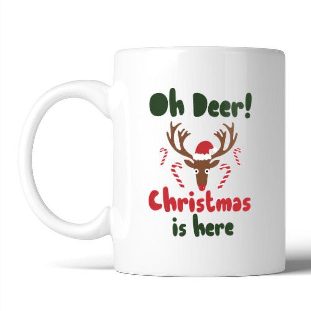 Oh Deer Christmas Ceramic White Mug