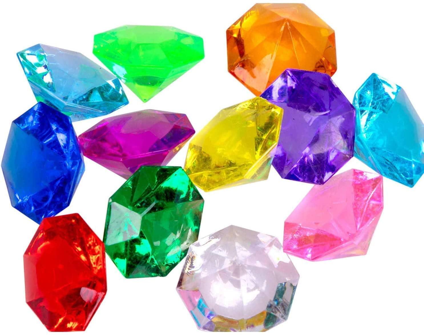 Multicolor Acrylic Diamond Gems for Table Scatter and Decor, 36 Pieces