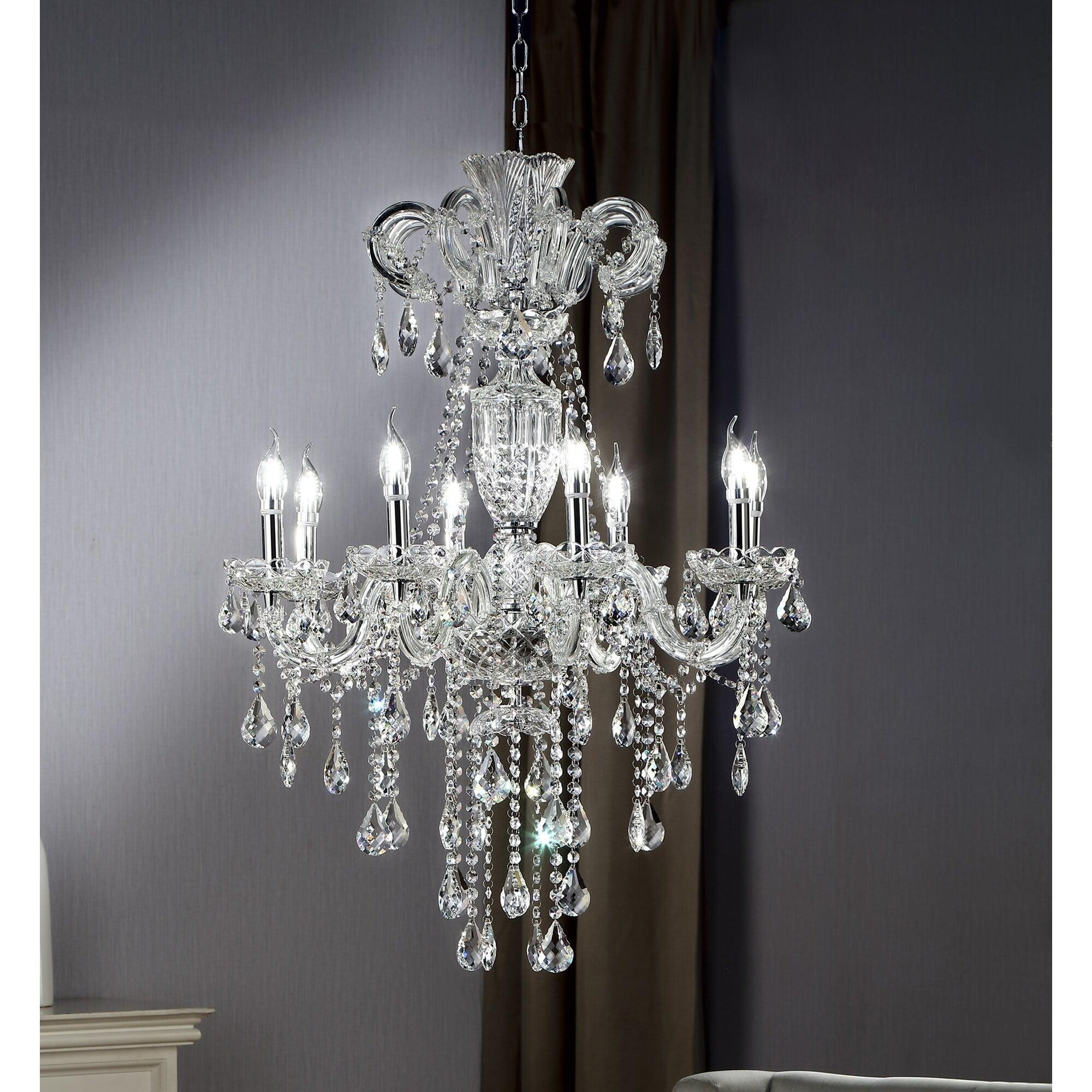 Eilish Chrome Finish 8-Light LED Crystal Empire Chandelier