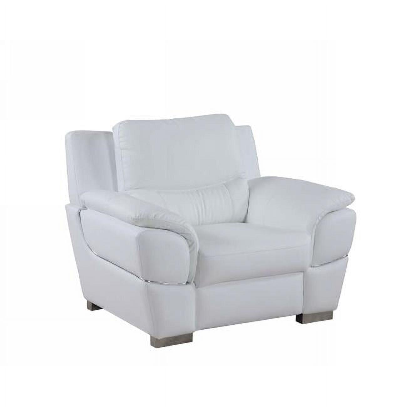Chic Leather Chair, White - 37 in.