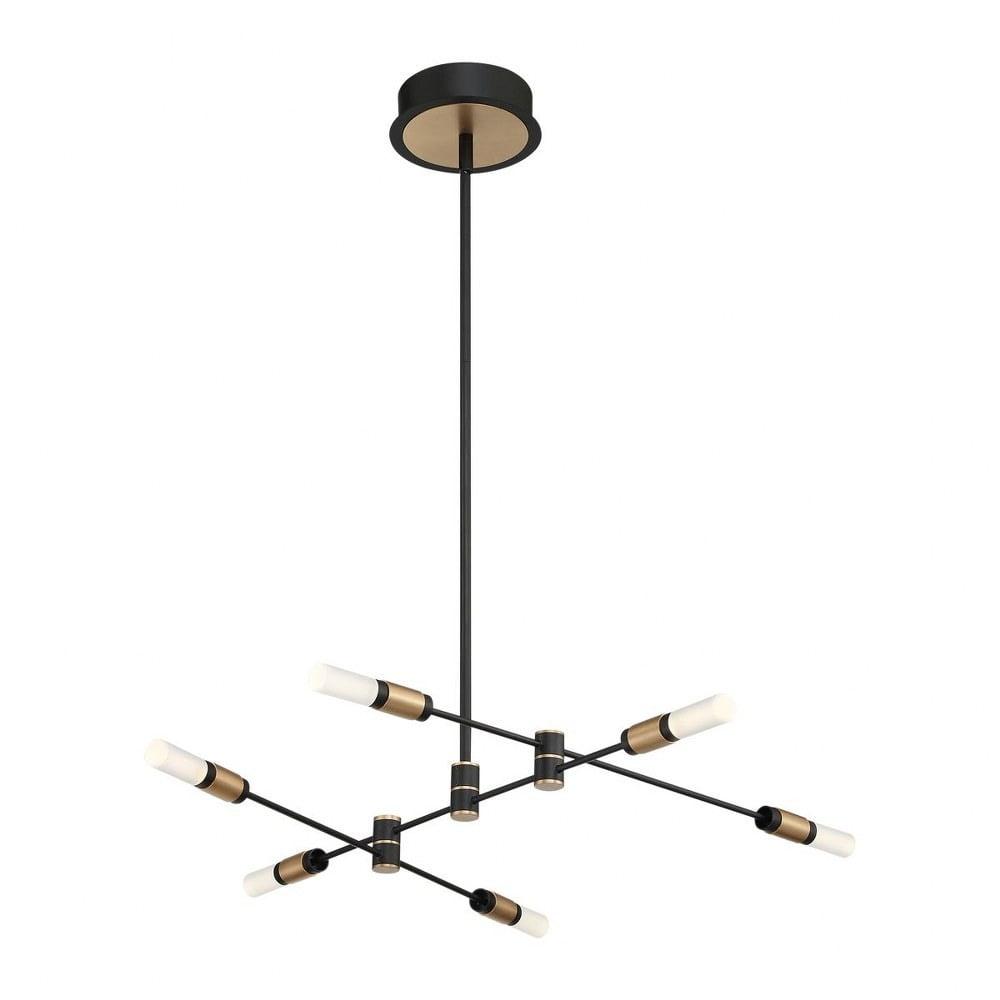 Albany Deep Black and Brass Sputnik 6-Light LED Chandelier