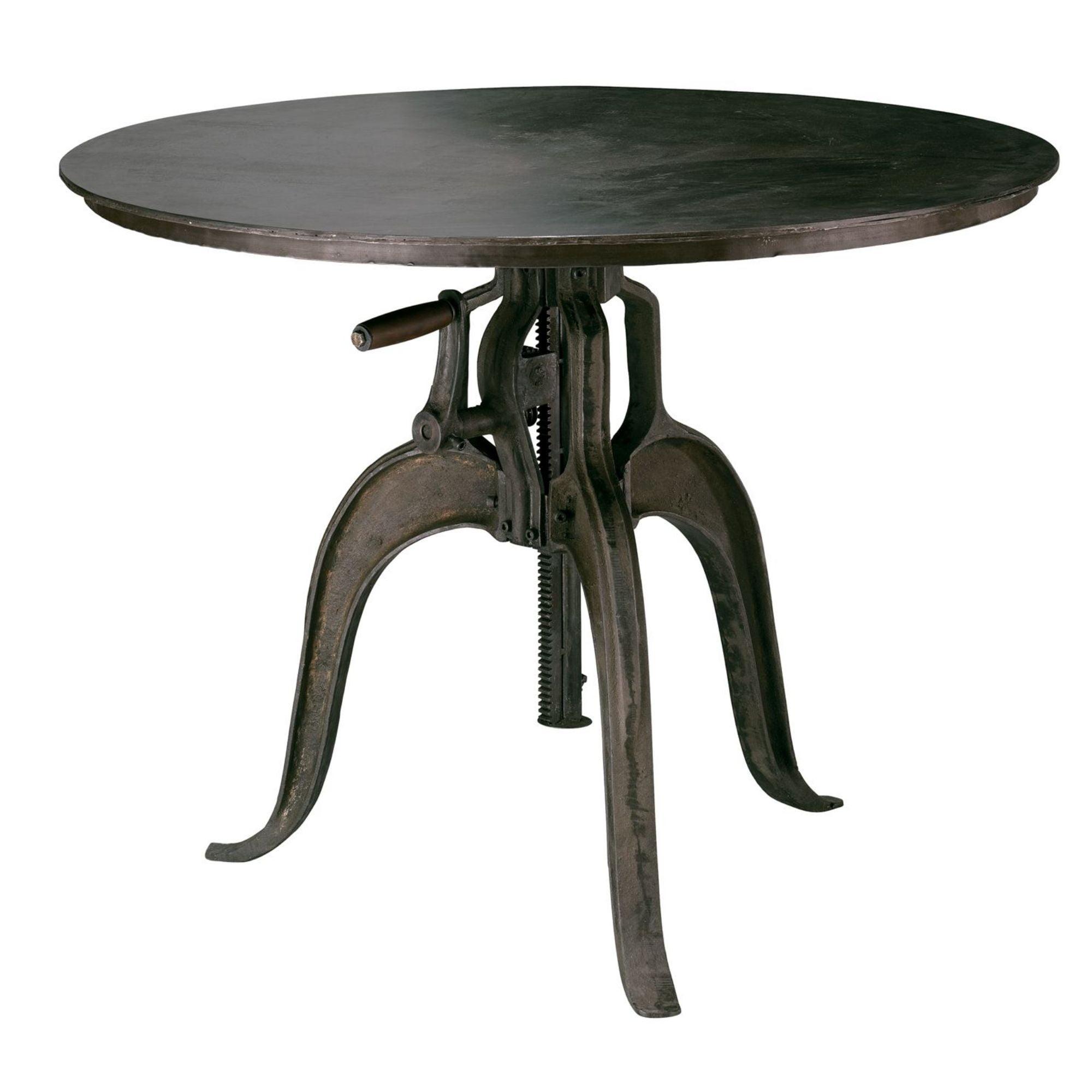 Jamie Young Co Americana Contemporary Metal Crank Table in Gunmetal Gray