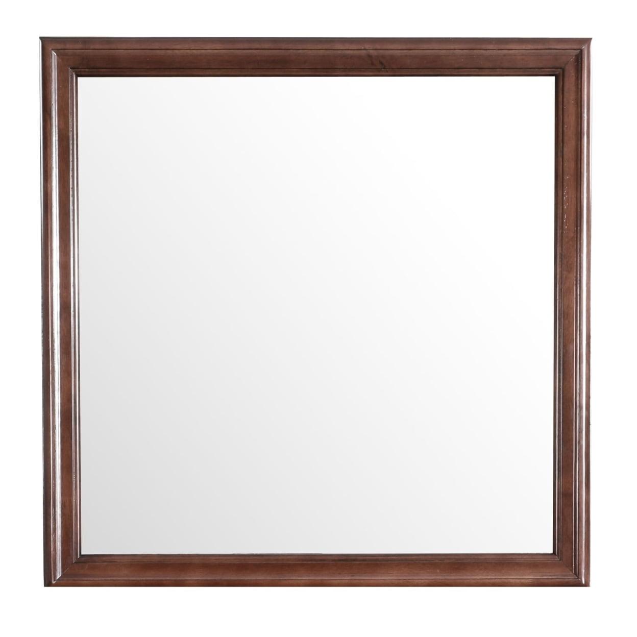 Passion Furniture 38 in. x 38 in. Classic Square Wood Framed Dresser Mirror