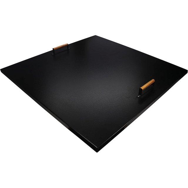 38" x 38" - Fire Pit Lid - Steel Fire Pit Snuffer Lid Cover Square - Drop-in Burner Fire Pit Pan Lid - 1.5 mm Thickness for Outdoor Fire Pit