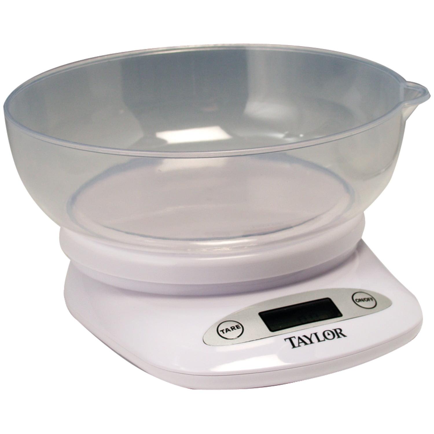 White Digital Kitchen Scale with Inverting Bowl