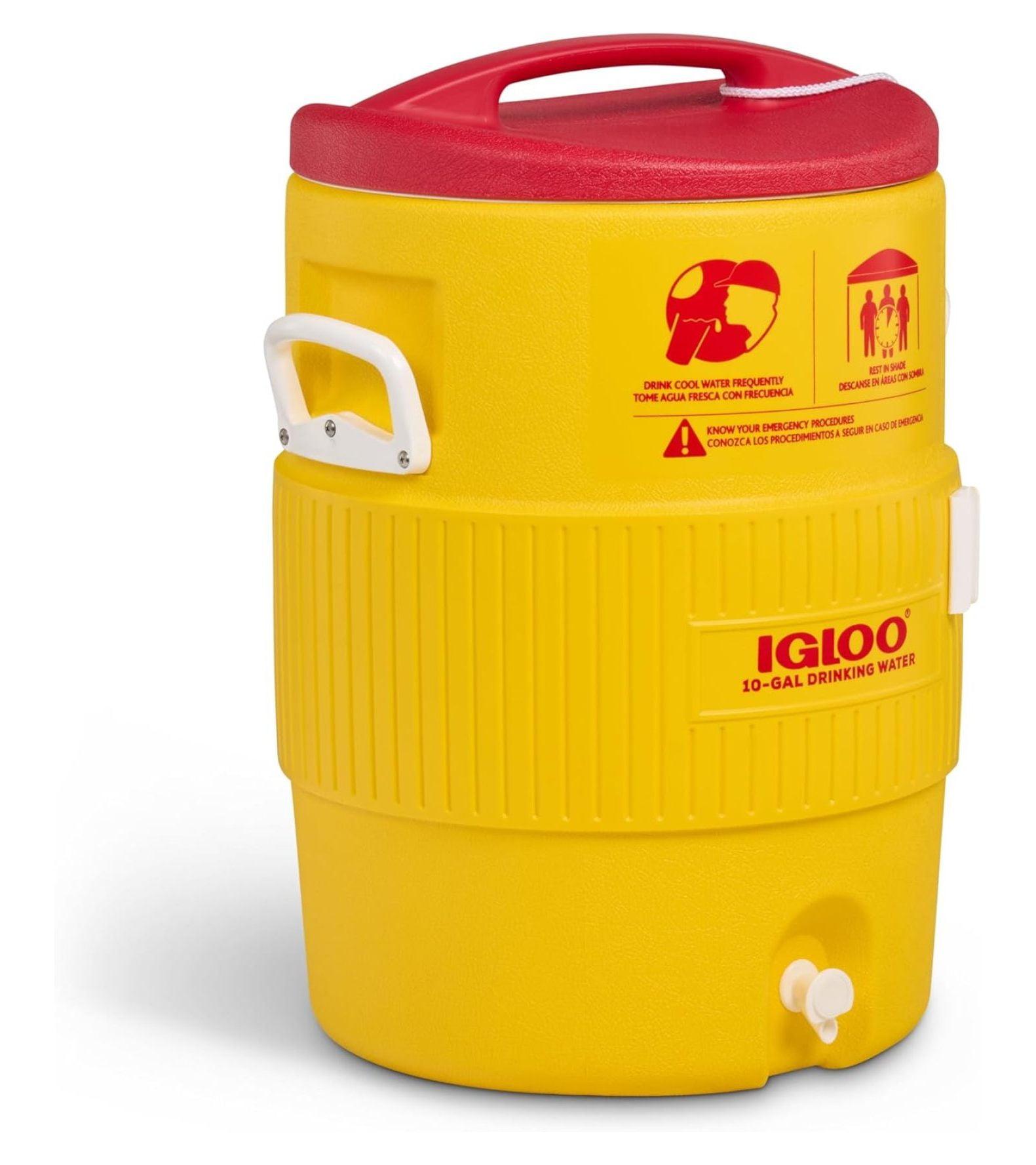 385-4101 400 Series Coolers, 10 gal, Red/Yellow