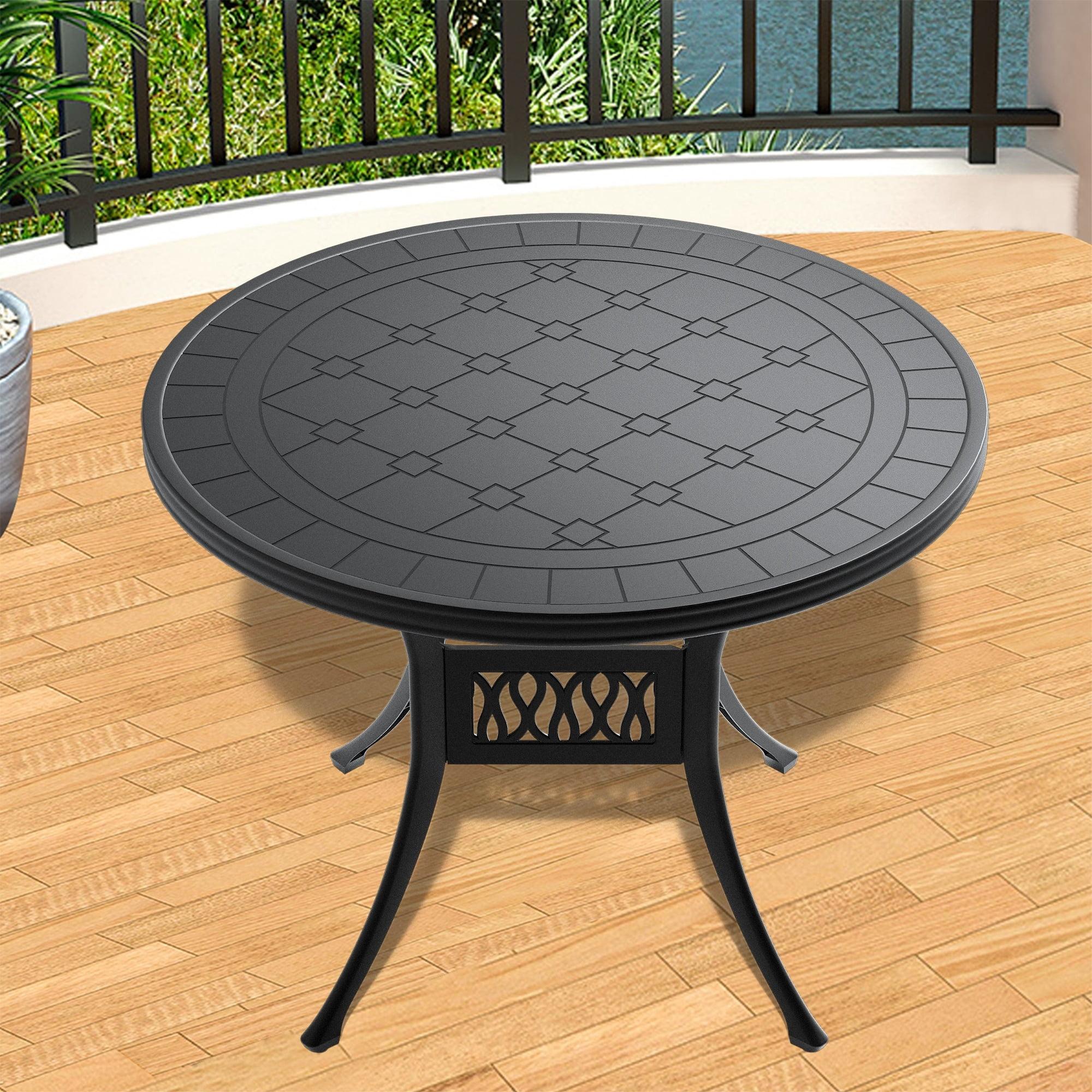 39.37-inch Cast Aluminum Patio Dining Round Table