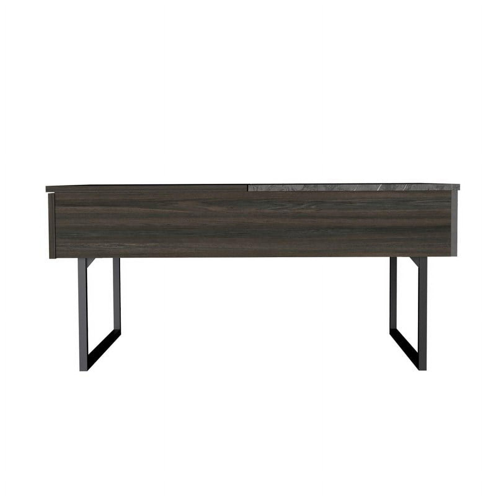 Onyx and Carbon Elegance 39" Lift-Top Coffee Table with Storage