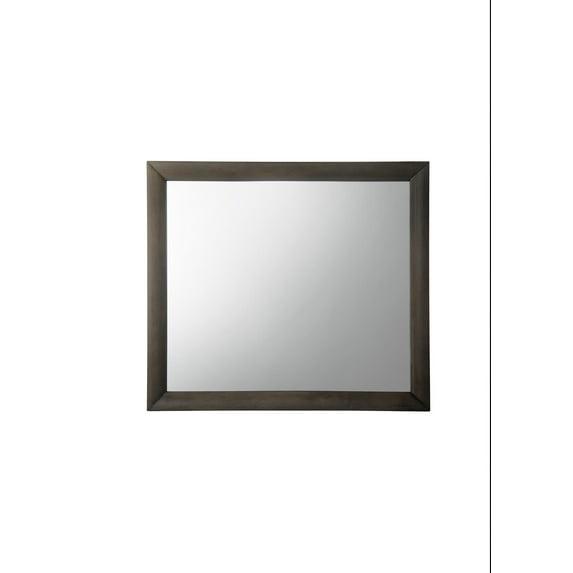 39" X 35" Gray Oak Rubber Wood Mirror
