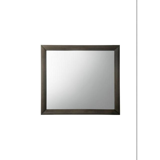 39" X 35" Gray Oak Rubber Wood Mirror