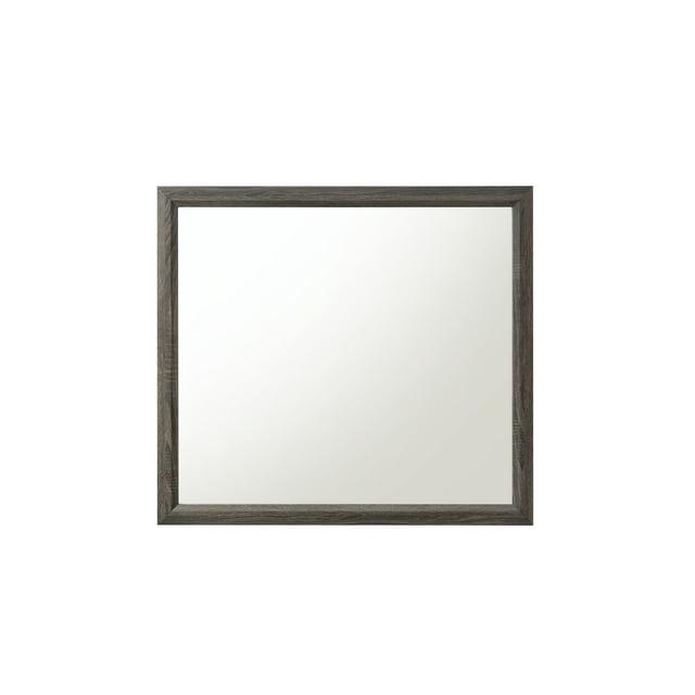 39" X 35" Weathered Gray Paper Veneer Mirror