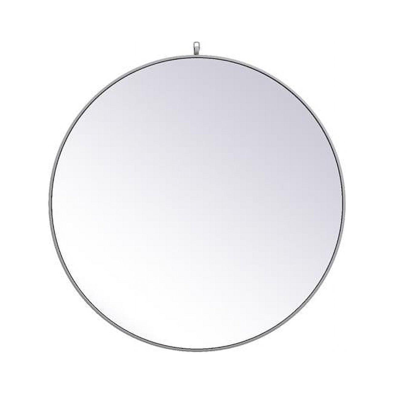 Contemporary 39" Square Gray Wood Framed Wall Mirror