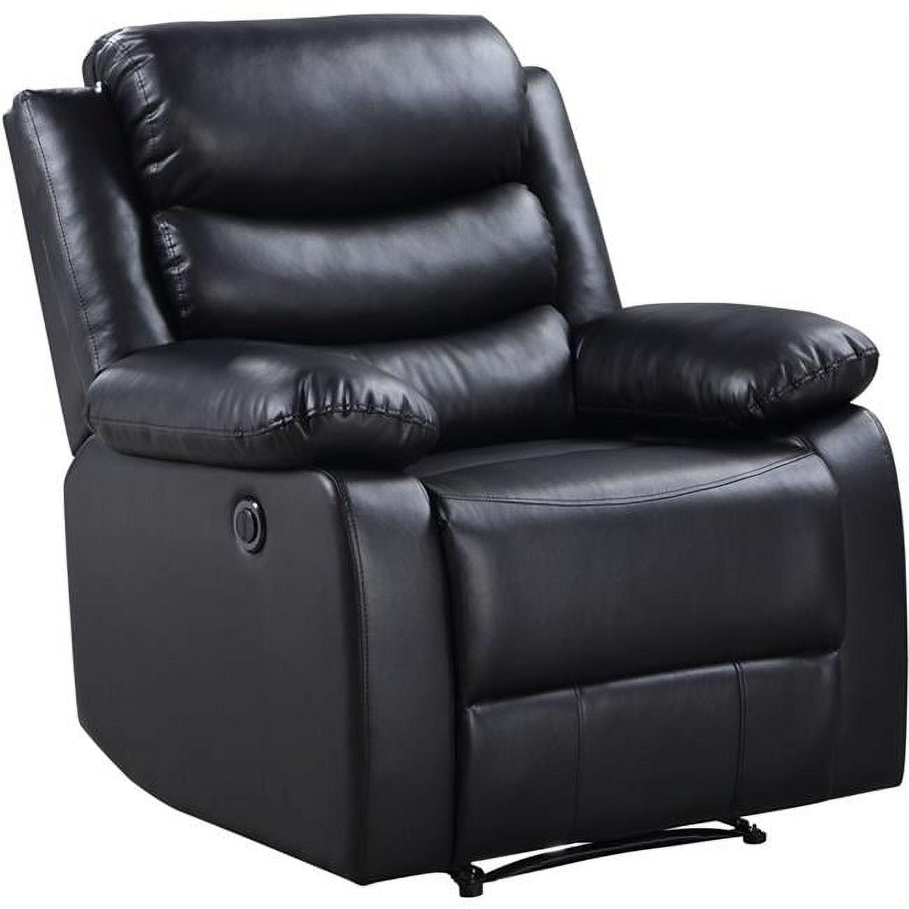 39" Eilbra PU Recliner Sofa Black- Acme Furniture