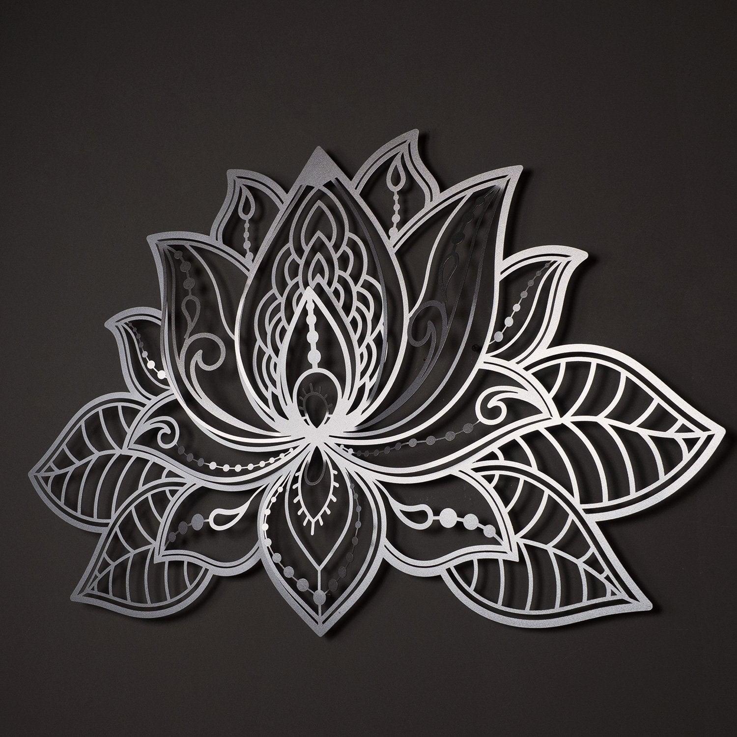 3D Lotus Mandala Metal Wall Art