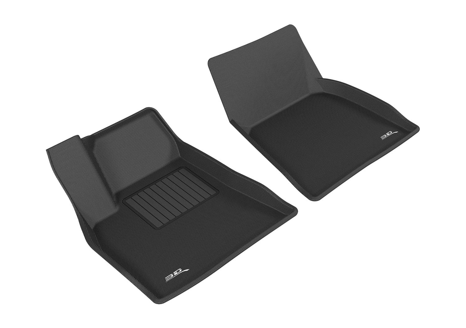 Black Carbon Fiber Front Row Floor Mats for Tesla Model S