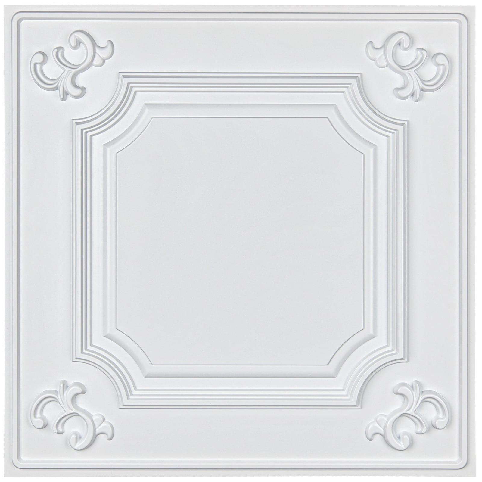 White 2 Ft. x 2 Ft. PVC 3D Wall Panel