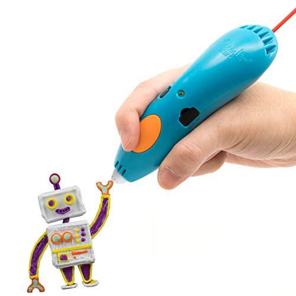 Kid-Safe Blue and Orange 3D Pen Set with Robot Theme